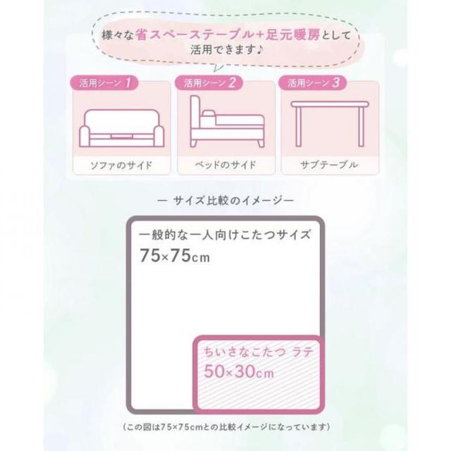 在庫有・即納】 ユアサプライムス ちいさなこたつ ラテ W500×D300 