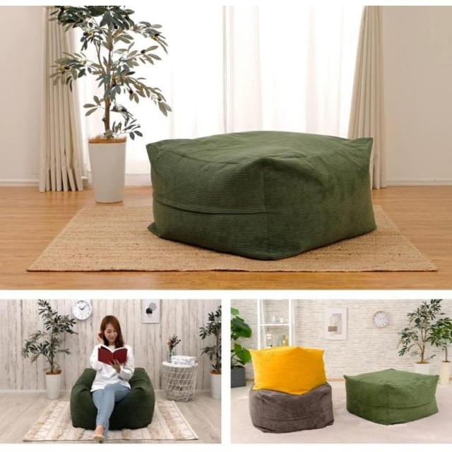 【I】セルタン(CELLUTANE) ビーズクッション QUBE XLサイズ ヴィンテージスタイル コーデュロイレッド 【受注生産品】_4