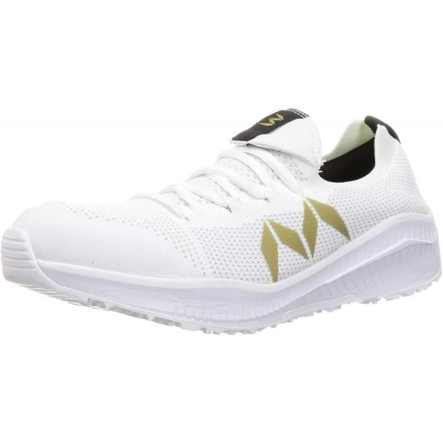 丸五 MARUGO マルゴ マンダムニットSOC 201 ホワイト 25.5cm 安全靴 スニーカー 高反発 鋼製先芯 耐油底