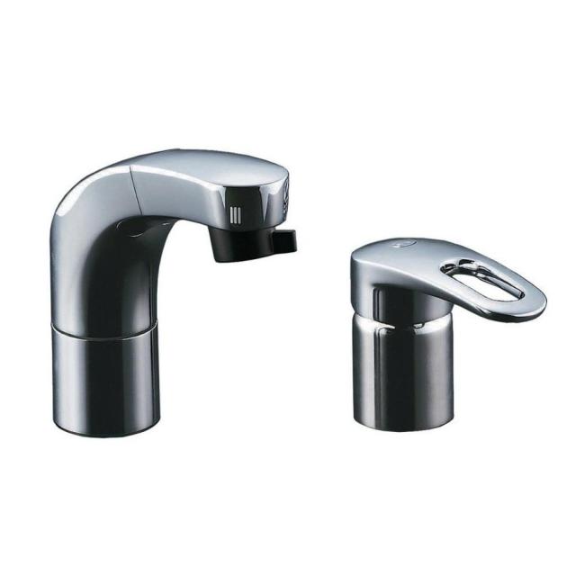 【在庫有・即納】LIXIL（リクシル） INAX 洗面器・手洗器 台付 ホース引出式シングルレバー混合水栓 エコハンドル フルメッキタイプ 小型吐水切替機能 RLF-682Y