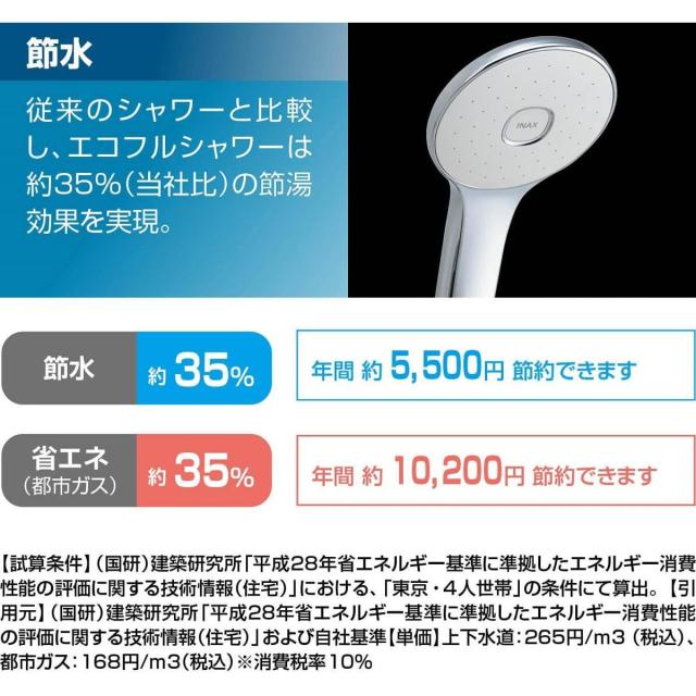 LIXIL(リクシル) INAX サーモスタットバス水栓 RBF-914NE 【寒冷地用】　大判シャワーヘッド メッキハンドル メッキエコアクアシャワー 防カビホース_4