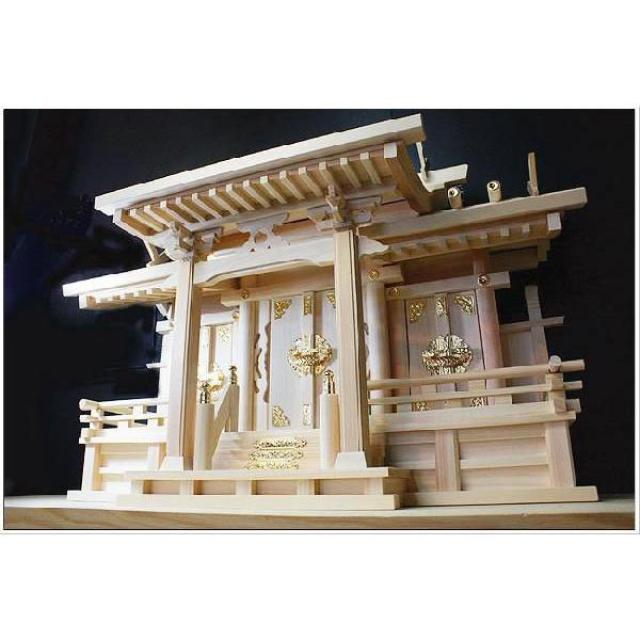 【お取り寄せ〜2週間】静岡木工 神棚の里 流れ屋根三社 穂高 東濃桧 神棚 東濃檜（ひのき）_2