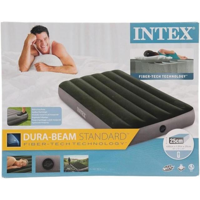 INTEX インテックス エアーベッド フットポンプ付ダウニーエアーベッド