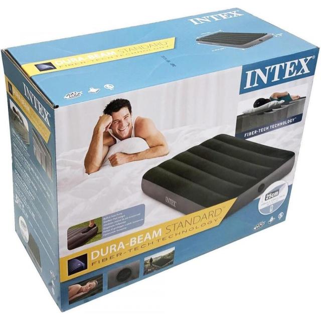 INTEX インテックス エアーベッド フットポンプ付ダウニーエアーベッド