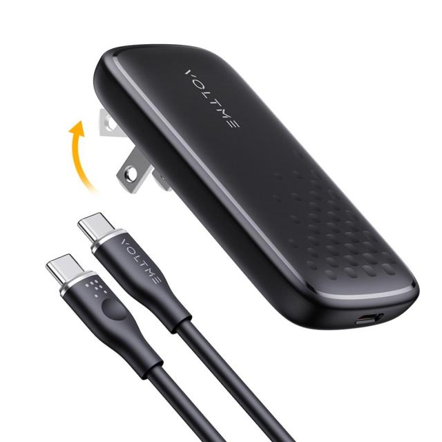 ボルトミー VOLTME 65W Type-C 薄型 折りたたみ式 充電器 Revo 65 Evo ブラック 黒 V2099 急速充電器 急速充電器 ケーブル付