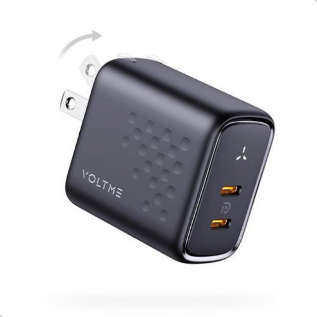 ボルトミー VOLTME PD対応 折りたたみ式 充電器 45W Type-C×2ポート Revo 45 Duo (C C) 黒 ブラック 急速充電器 急速充電 V2141