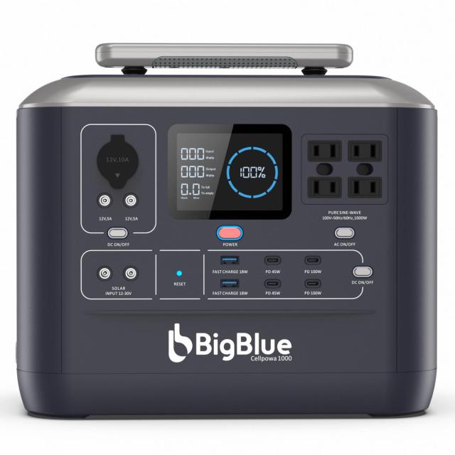 【10台限定】Bigblue リン酸鉄 ポータブル電源 Cellpowa1000 1075Wh 336000mAh 1000W CP1000 パススルー 非常用バッテリー 停電 家庭用 小型 コンパクト 軽量の通販は 56,880円