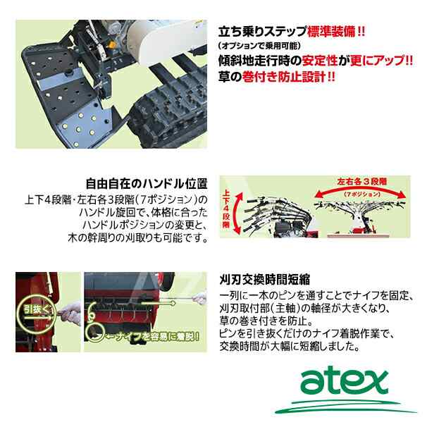 最大40%OFFクーポン AZTEC ビジネスストアアテックス atex 乗用草刈機 刈馬王ハンマー RX-651EA セル付 法人様限定 