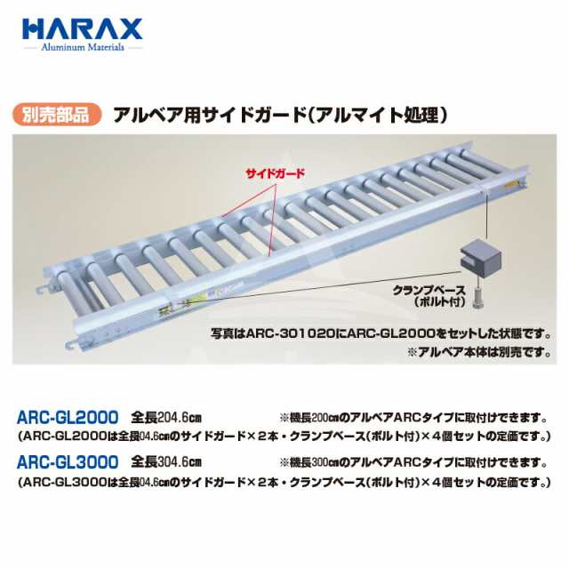 オリジナル ハラックス HARAX アルベア アルミ製 ローラーコンベア ARC-301020
