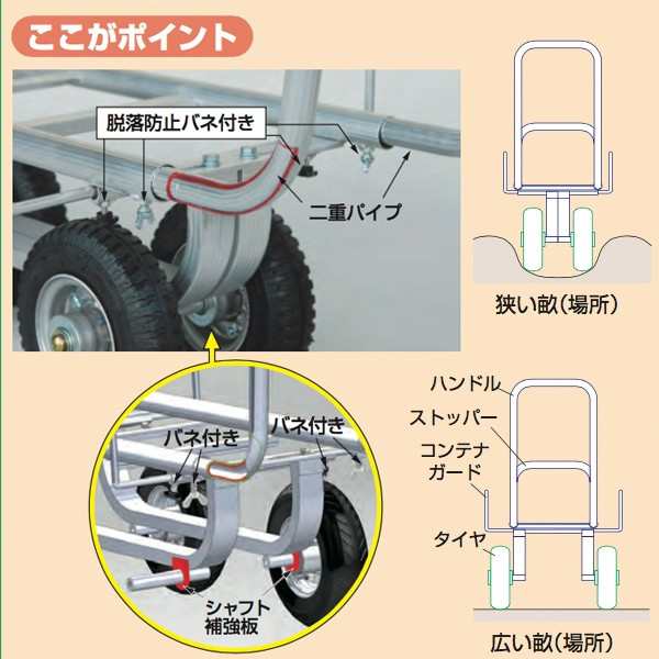 ハラックス アルミ製運搬車 愛菜号 Ch 1300 14インチノーパンクタイヤ 14n 重量 6 6kgの通販はau Pay マーケット Aztec