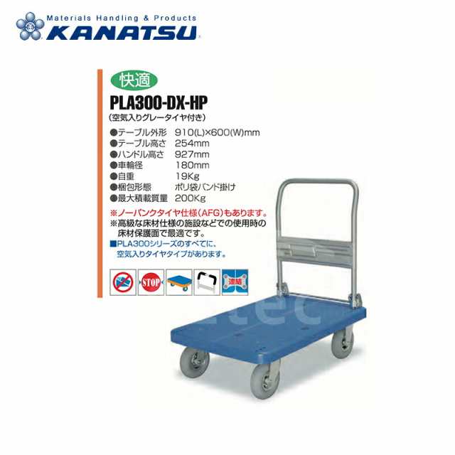 激安通販ショッピング PLA250-DX カナツー静音台車PLA250 ハンドル折りたたみ式