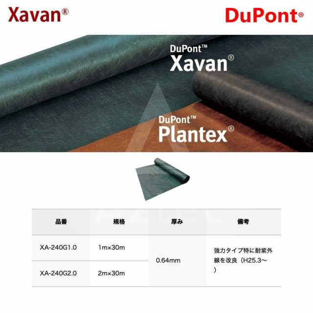 DuPont｜防草シート ザバーン240G 1mx30m グリーン XA-240G1.0 強力タイプ特に耐紫外線を改良の通販はau PAY マーケット  AZTEC au PAY マーケット－通販サイト