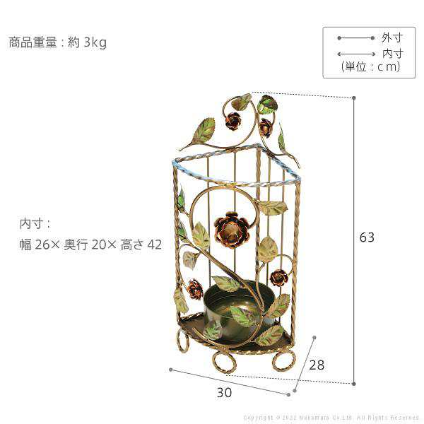 イタリア 家具 ヴェローナクラシック アイアン傘立て-コーナー 傘 輸入家具 アンティーク風 イタリア製 おしゃれ 高級感 リモート 在宅