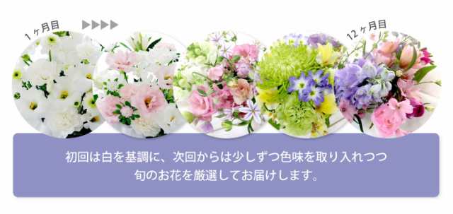 毎月お届け 生花 花の定期便 月命日 にじコース12ヶ月 送料無料 毎月届く 花 アレンジメント 花束 お悔やみ 命日 ギフト お供の通販はau Pay マーケット 花まりか