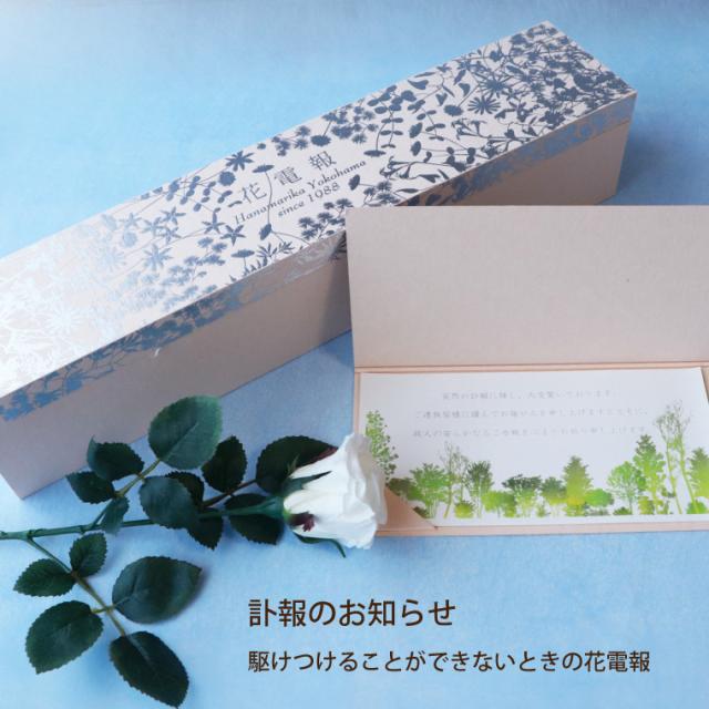 即日発送 16時〆切 お供え 花 お悔やみ電報 送料無料 プリザーブドフラワー 電報 弔電 一輪のバラ 花電報 枯れない花 会場直送 告別の通販はau Pay マーケット 花まりか