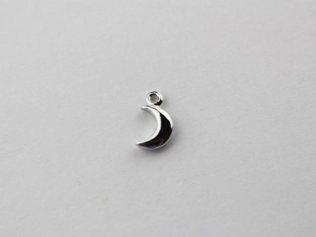 チャーム 三日月 ミニ カン付 シルバー 10mm 1個 1ヶ シンプル 月