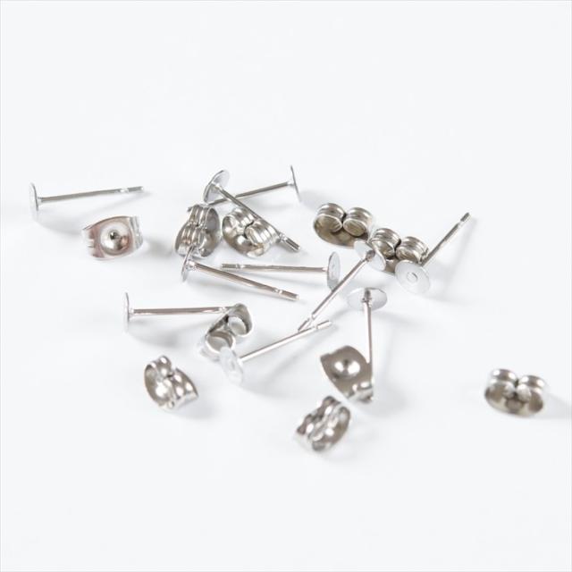 ピアスパーツ ポストピアス 316l サージカルステンレスピアス 5ペア 10個 10ヶ 12mm シルバー 約1 2cm ステンレスキャッチ付 4mm平皿付 の通販はau Pay マーケット アクセサリーパーツの店 紗や工房