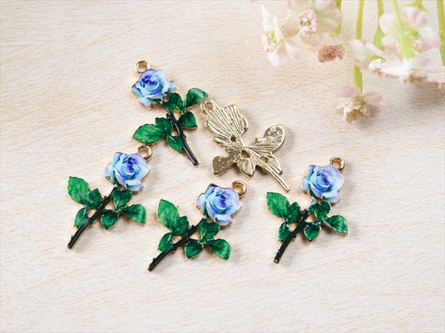 ハンドメイドバラチャームR-280