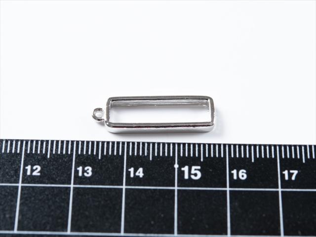 空枠 アクセサリー用 長方形 シルバー 25mm 1個 1ヶ 小さめ レジン台