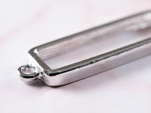 空枠 アクセサリー用 長方形 シルバー 25mm 1個 1ヶ 小さめ レジン台
