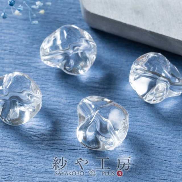 アクリルビーズ 溶けた氷のような形 小 クリア 15mm 4個 4ヶ アクリルパーツ 変形 ユニーク ビーズ アクリル アクリル製 約1.5cm アクセ