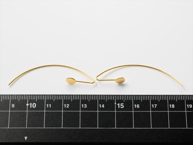 ピアス フック 平皿付 アクセサリー パーツ ゴールド 50mm 5ペア 10個 