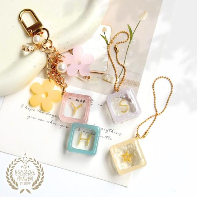 チャーム 花 POP アクリル 通し穴付 アクセサリーパーツ パーツ 22mm