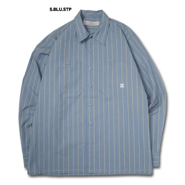 BLUCO(ブルコ)OL-0109 STANDARD WORK SHIRT L/S 7色(L.BLU/WHT/NVY/BLK/S.BLU.STP/OLV.STP/BEG.STP)_6