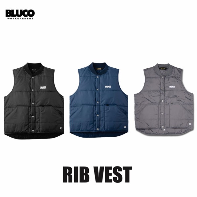 BLUCO(ブルコ) OL-1359 RIB VEST 3色(NVY/BLK/CHL)