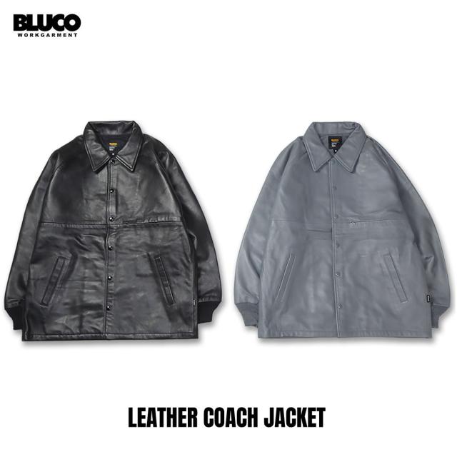 BLUCO(ブルコ) OL-31-008 LEATHER COACH JACKET 2色(BLACK・GRAY