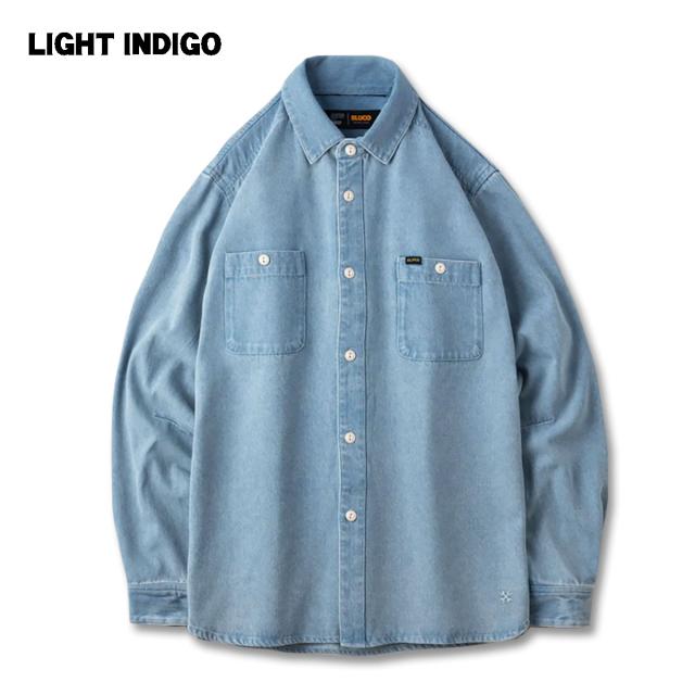BLUCO(ブルコ) OL-11-001 8OZ DENIM WORK SHIRTS 3色(LIGHT INDIGO/BLACK/MEDIUM INDIGO)_1
