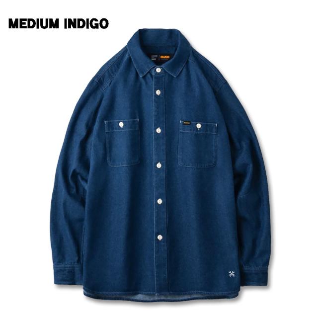 BLUCO(ブルコ) OL-11-001 8OZ DENIM WORK SHIRTS 3色(LIGHT INDIGO/BLACK/MEDIUM INDIGO)_3