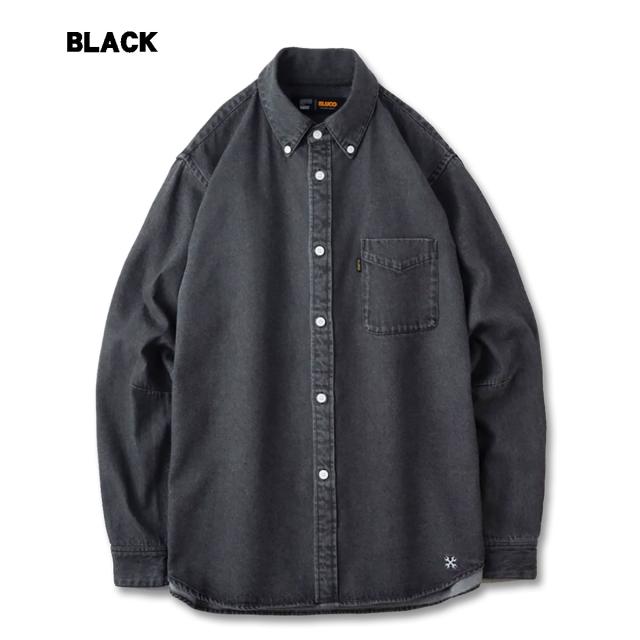 BLUCO(ブルコ) OL-11-002 8OZ DENIM B/D SHIRTS 3色(BLACK/MEDIUM INDIGO/LIGHT INDIGO)_1