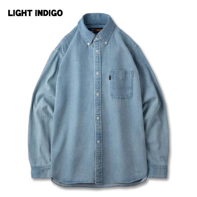BLUCO(ブルコ) OL-11-002 8OZ DENIM B/D SHIRTS 3色(BLACK/MEDIUM INDIGO/LIGHT INDIGO)_3