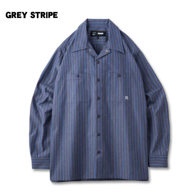 BLUCO(ブルコ) OL-11-109 STANDARD WORK SHIRTS L/S7色(BLK/NVY/BLU/KHK/WHT-STP/GRY-STP/SAX-STP)_6
