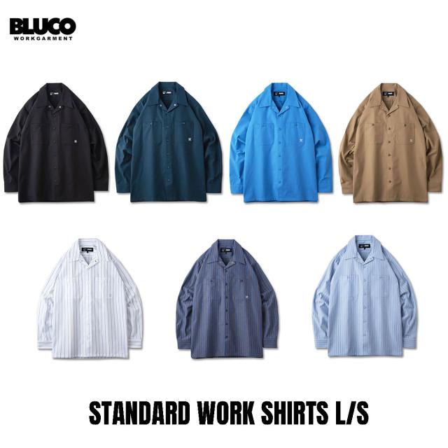 BLUCO(ブルコ) OL-11-109 STANDARD WORK SHIRTS L/S7色(BLK/NVY/BLU/KHK/WHT-STP/GRY-STP/SAX-STP)