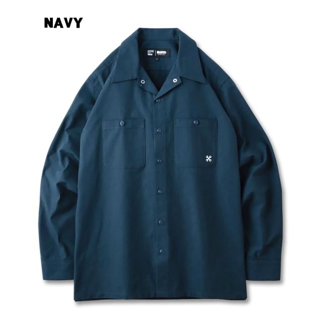 BLUCO(ブルコ) OL-11-109 STANDARD WORK SHIRTS L/S7色(BLK/NVY/BLU/KHK/WHT-STP/GRY-STP/SAX-STP)_2