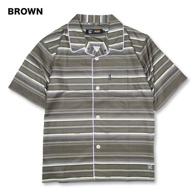 BLUCO(ブルコ) OL-21-009 POOLSIDE SHIRT S/S -MEXICAN- 3色(BROWN/BURGUNDY/SLATE)
