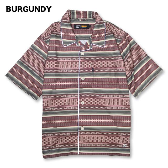 BLUCO(ブルコ) OL-21-009 POOLSIDE SHIRT S/S -MEXICAN- 3色(BROWN/BURGUNDY/SLATE)