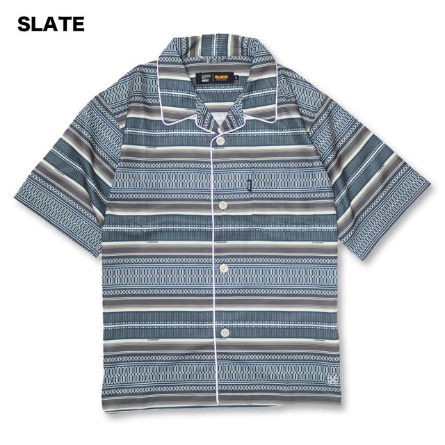 BLUCO(ブルコ) OL-21-009 POOLSIDE SHIRT S/S -MEXICAN- 3色(BROWN/BURGUNDY/SLATE)