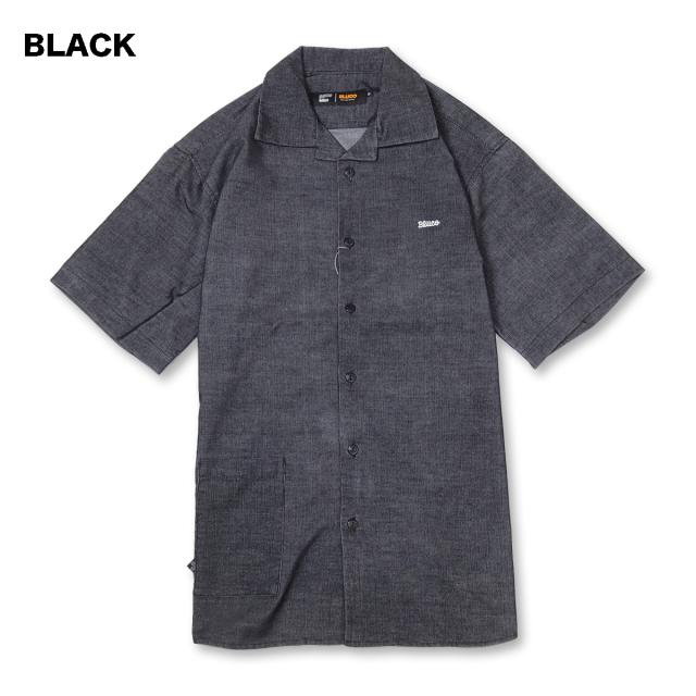 BLUCO(ブルコ) OL-21-019 ストレッチ サマーコールシャツ S/S 4色(BLACK/BLUE/GRAY/IVORY)_1