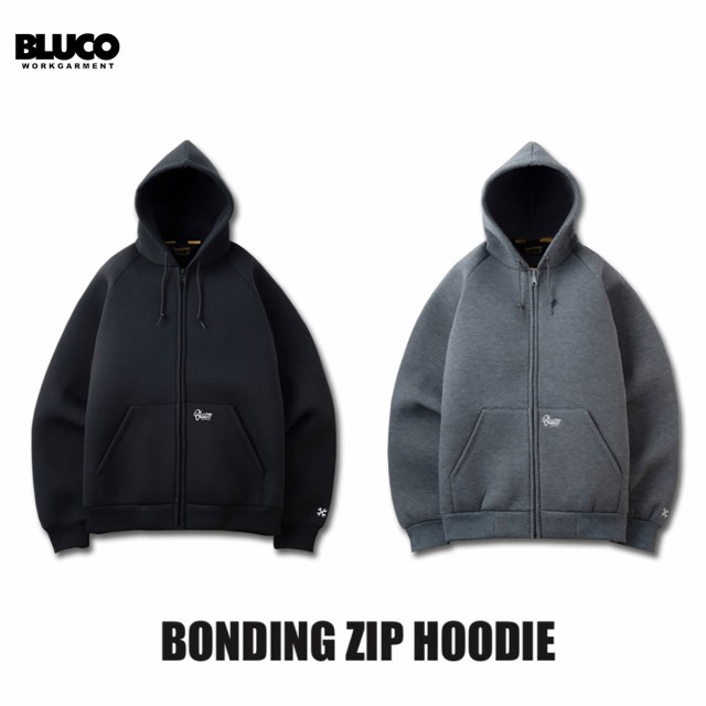 BLUCO(ブルコ) OL-1222 BONDING ZIP HOODIE 2色(BLK/GRY)