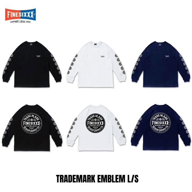 FINESIXXX(ファインシックス) TRADE MARK ENBLEM L/S 3色(ブラック/ホワイト/ネイビー)