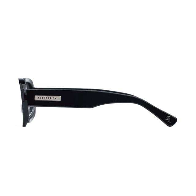 FLUTTER サングラス ブラック FLUTTER(フラッター) Acetate Narrow Oval Glasses ブラックフレームx