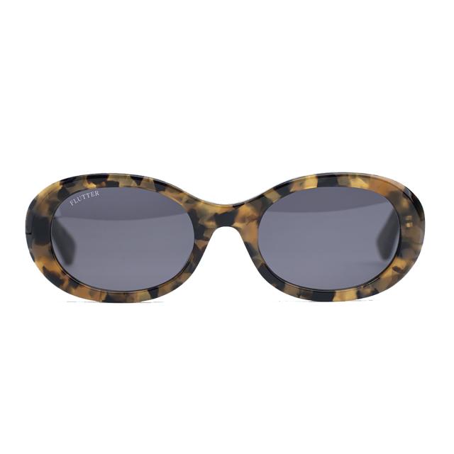 新品未使用FLUTTER フラッター サングラス DEMIフレームxブラック FLUTTER(フラッター) Acetate Narrow Oval Glasses DEMIフレームx