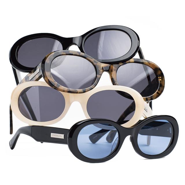 FLUTTER フラッター　サングラス FLUTTER(フラッター) Acetate Narrow Oval Glasses ブラックフレームx