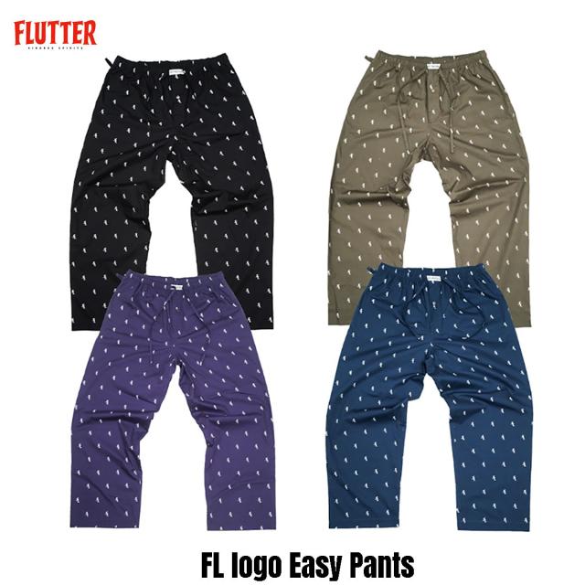 ☆セールプライス!! FLUTTER FL logo Easy Pants (BLACK/KHKI/PURPLE/NAVY)