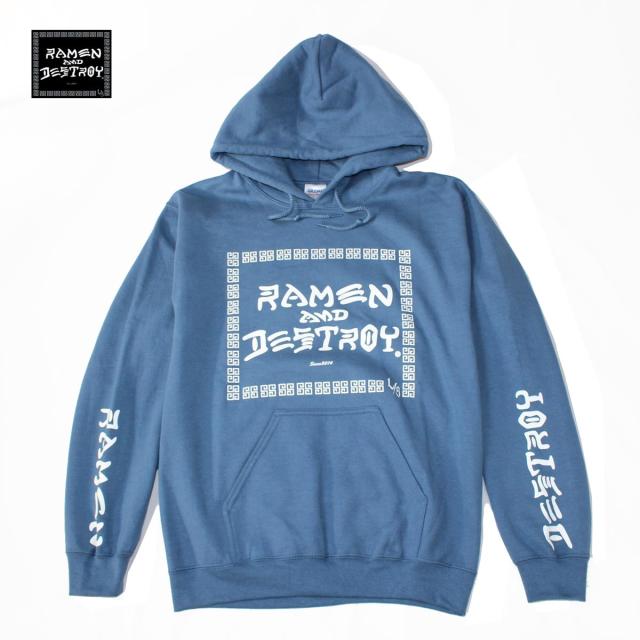 RAMEN＆DESTROY HOODE ブルー