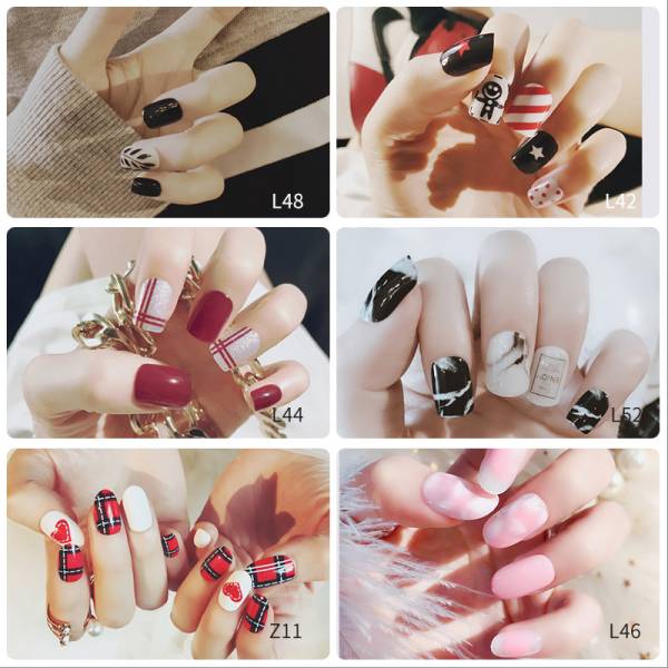 ネイルチップ 手作りネイルチップ 24枚入 つけ爪 フルチップ ネイルジュエリー 結婚式 パーティー 二次会の通販はau Pay マーケット サーフトリップ