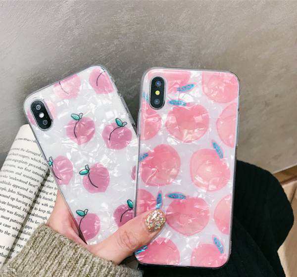 スマホケース 可愛い ピンク桃 少女 シリコーン お洒落 Iphonexr Xs